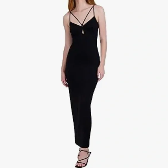 NWT BCBGeneration V Neck Multi-Strap Maxi Dress - Size L - Picture 2 of 3